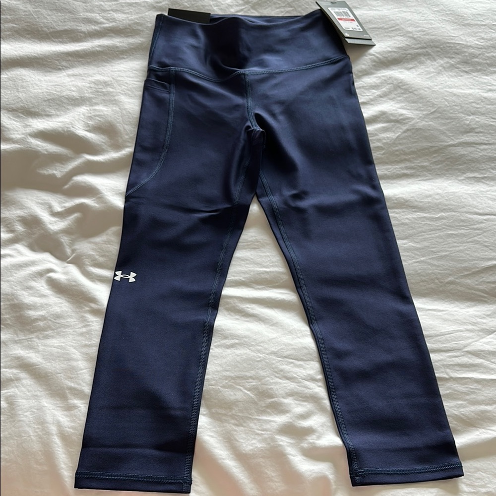 Under Armour Heatgear Compression Navy Leggings with pocket